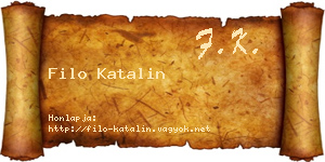 Filo Katalin névjegykártya