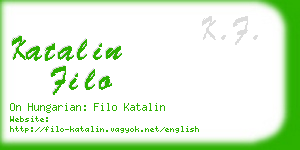 katalin filo business card